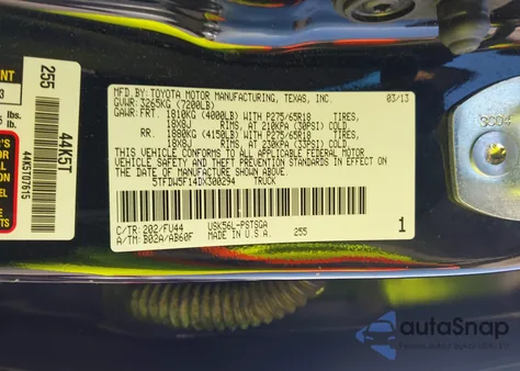 2013 Toyota Tundra Grade 5.7L V8 z USA, uszkodzony, nr VIN 5TFDW5F14DX300294